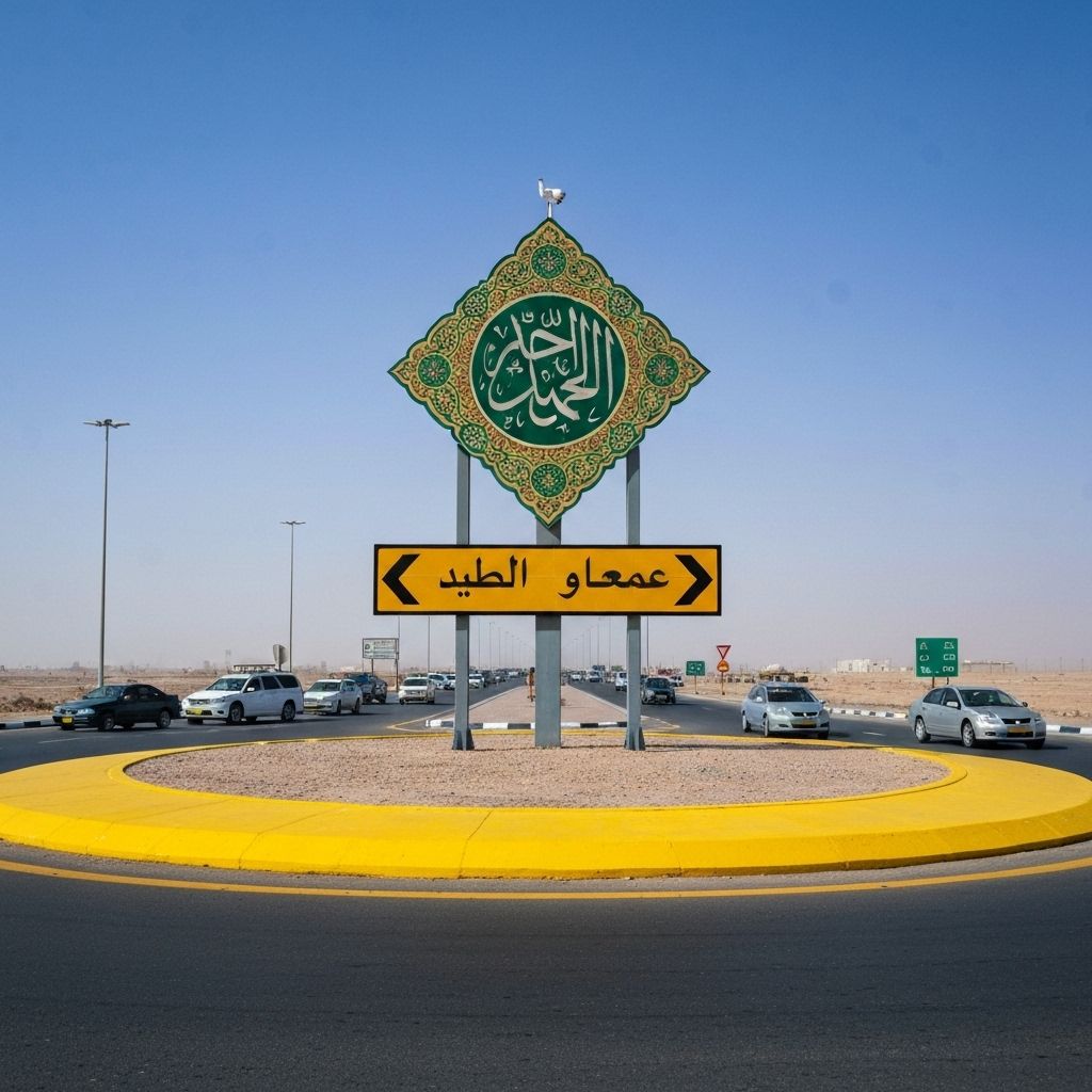 Roundabout sign illustration